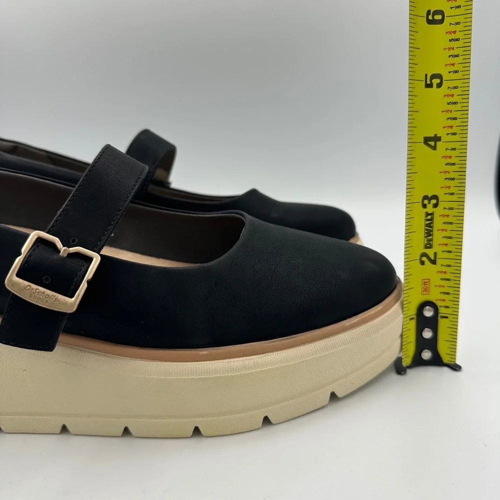 Dr. Scholl's Nice Max MJ Mary Jane Black Platform Buckle Loafers Chunky Goth 8.5